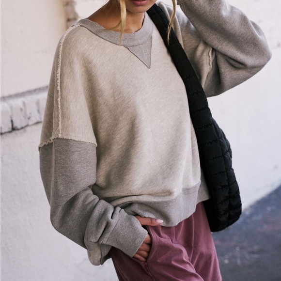 Free People Tops - START UP PULLOVER HEATHER GREY